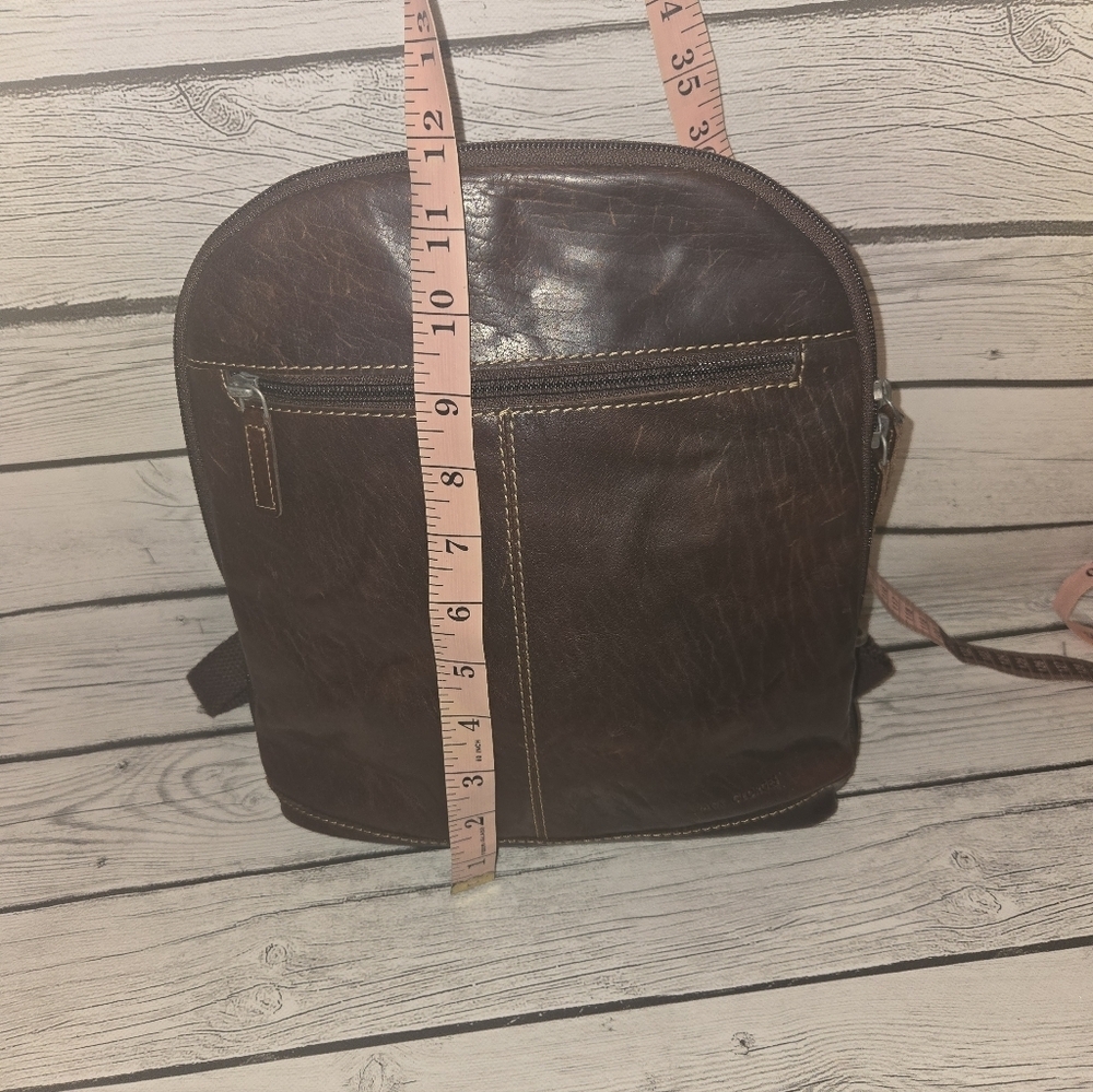 Jack Georges Voyager Or Adele Slim Backpack Hand Stained Buffalo Leather Brown — image 4 of 8